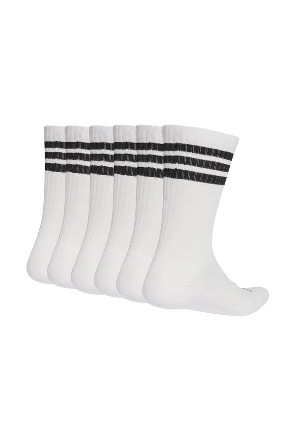 Унисекс спортивные носки с тремя полосками, мягкие, 6 пар. Adidas Performance, White — фото 2
