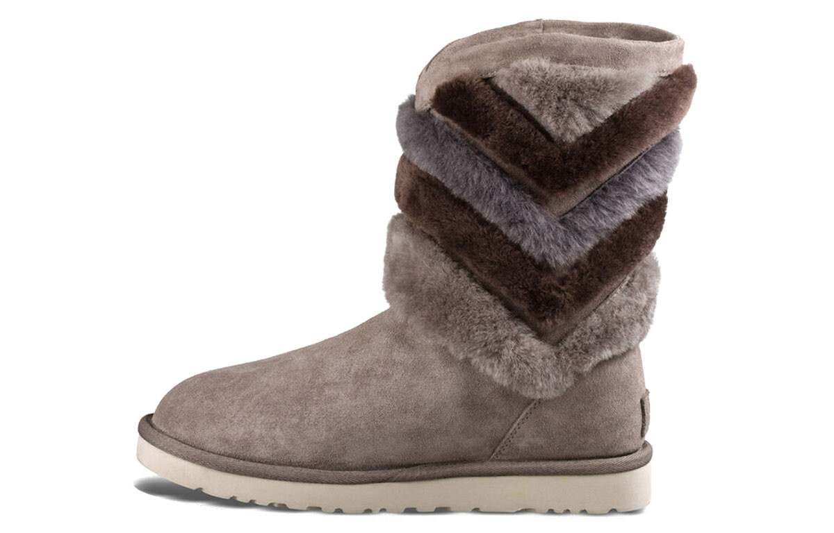 Ботинки зимние UGG средней высоты, синий / серый