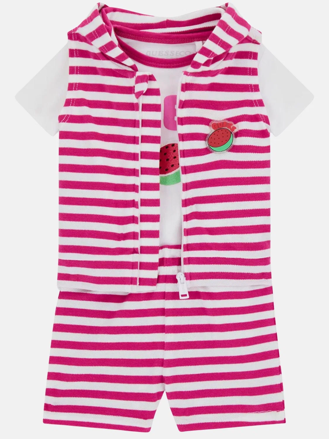 Комплект одежды 'GUESS KIDS Комплект одежды HOODED VEST + SS BODY + SHORTS Completi' Guess Kids, Pink — фото 3