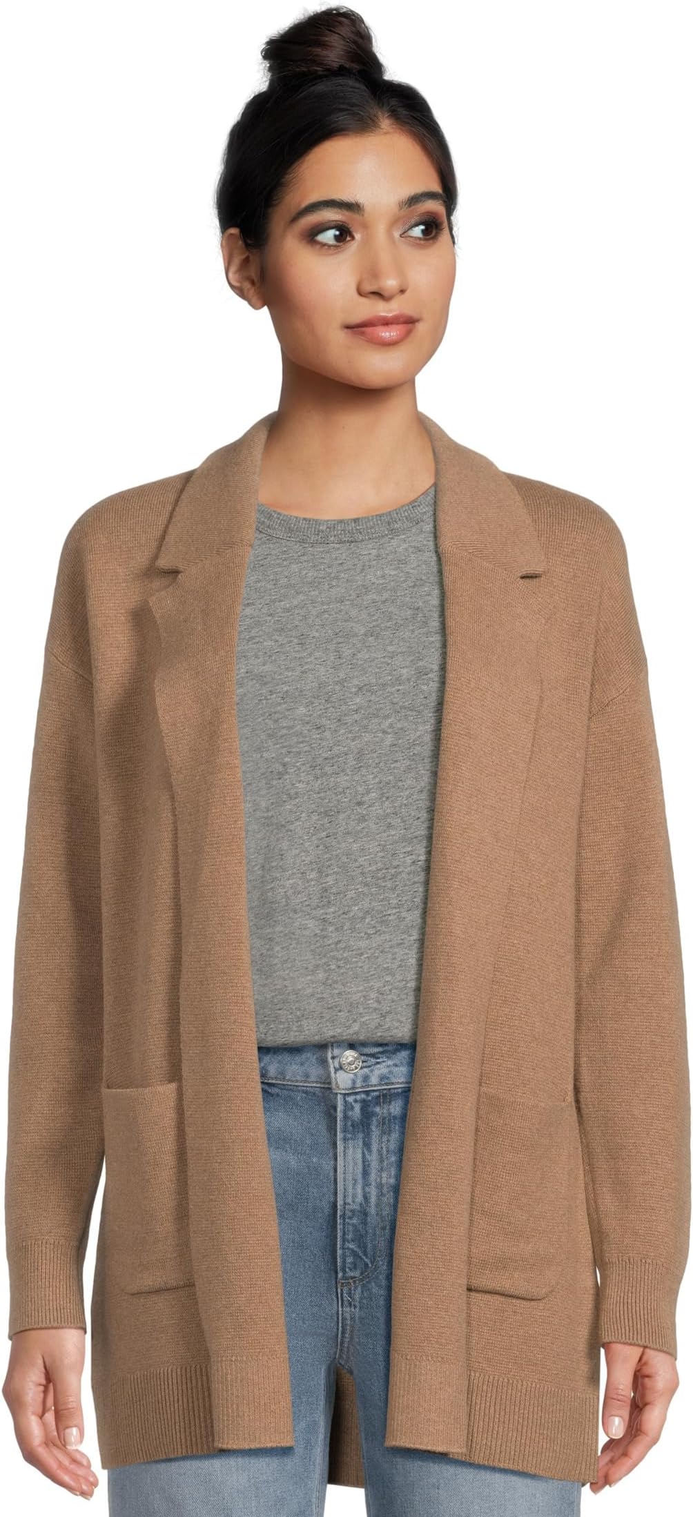 

Свитер L.L.Bean Women's Wicked Soft Cotton/Cashmere Coatigan Sweater, Camel Brown Heather