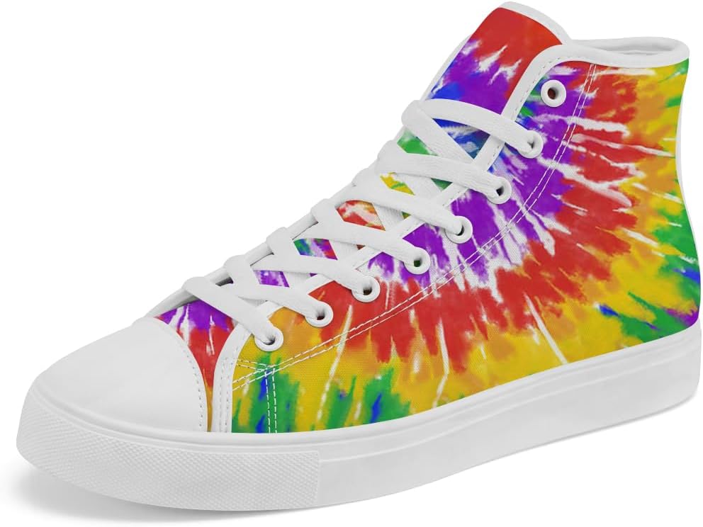 

Кеды на высокой подошве с принтом тай-дай для женщин и мужчин, повседневные шнурованные кроссовки Chebing, 612 Multicolor