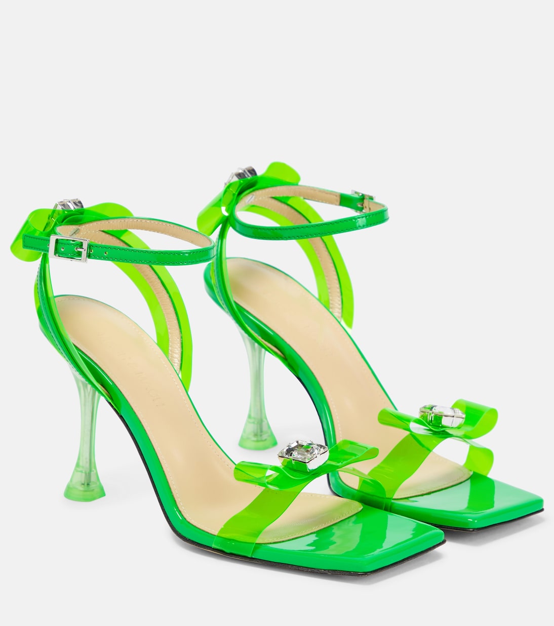 Сандалии с бантами Mach & Mach, Green Fluo
