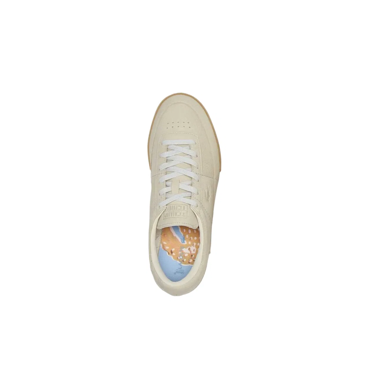 Кроссовки кожаные LACOSTE Ecru/Beige — фото 4