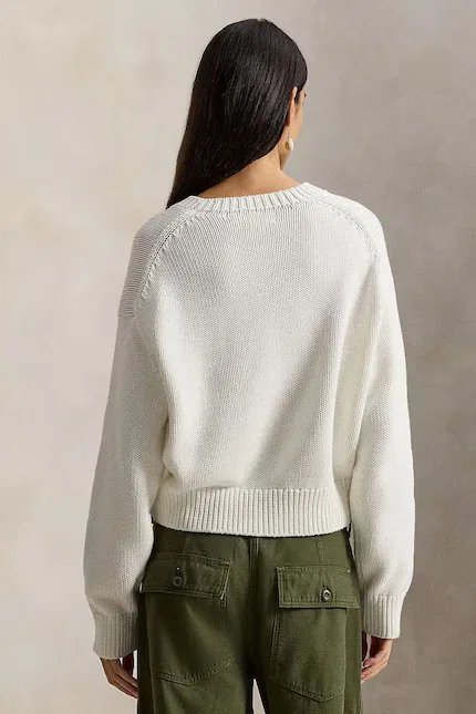 Свитер из хлопка Polo Ralph Lauren, белый — фото 2