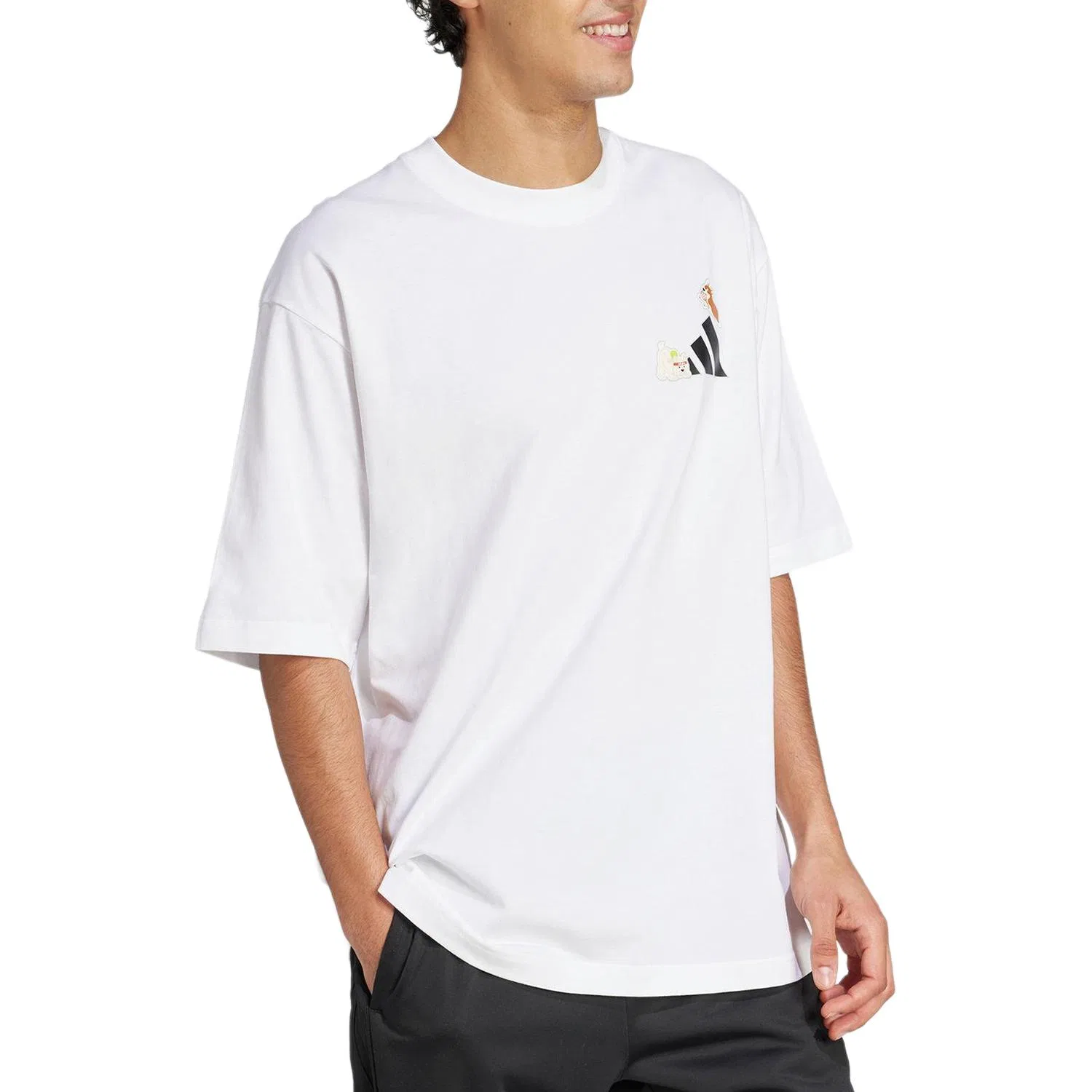 Футболка унисекс White, crew neck, moderate Adidas — фото 4