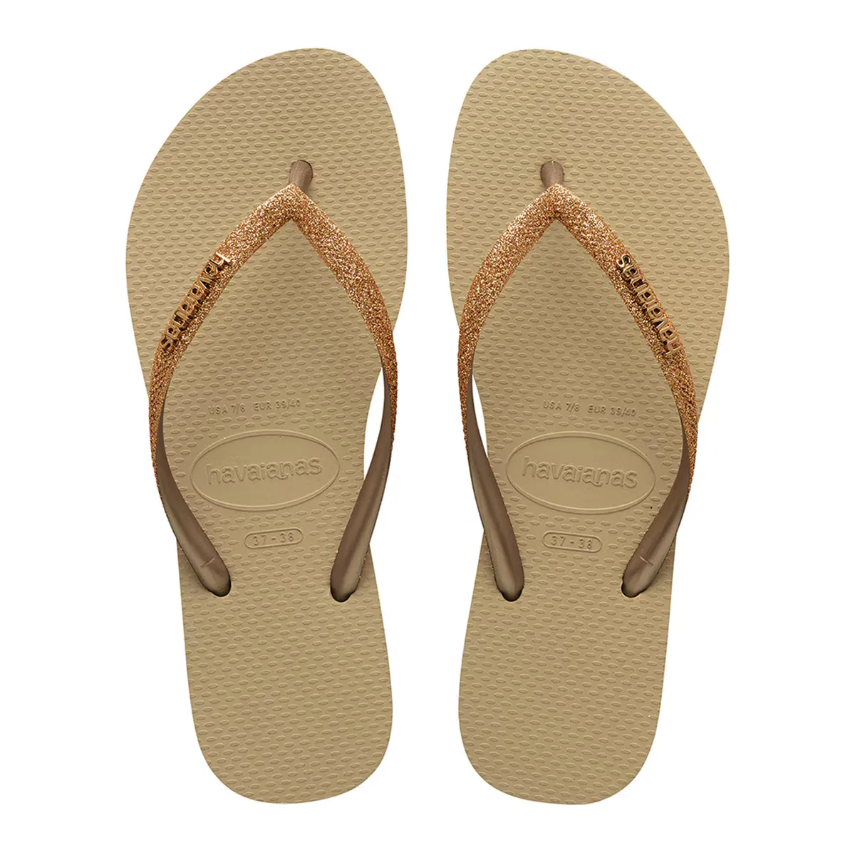 Женские шлепанцы для плавания Havaianas Slim Glitter II, цвет Arena