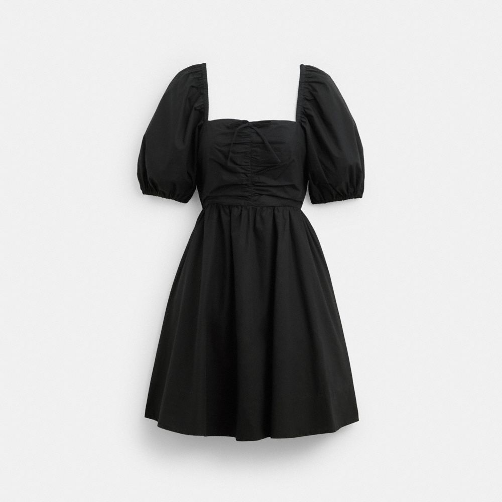 

Платье Coach Short Dress With Puff Sleeves, черный