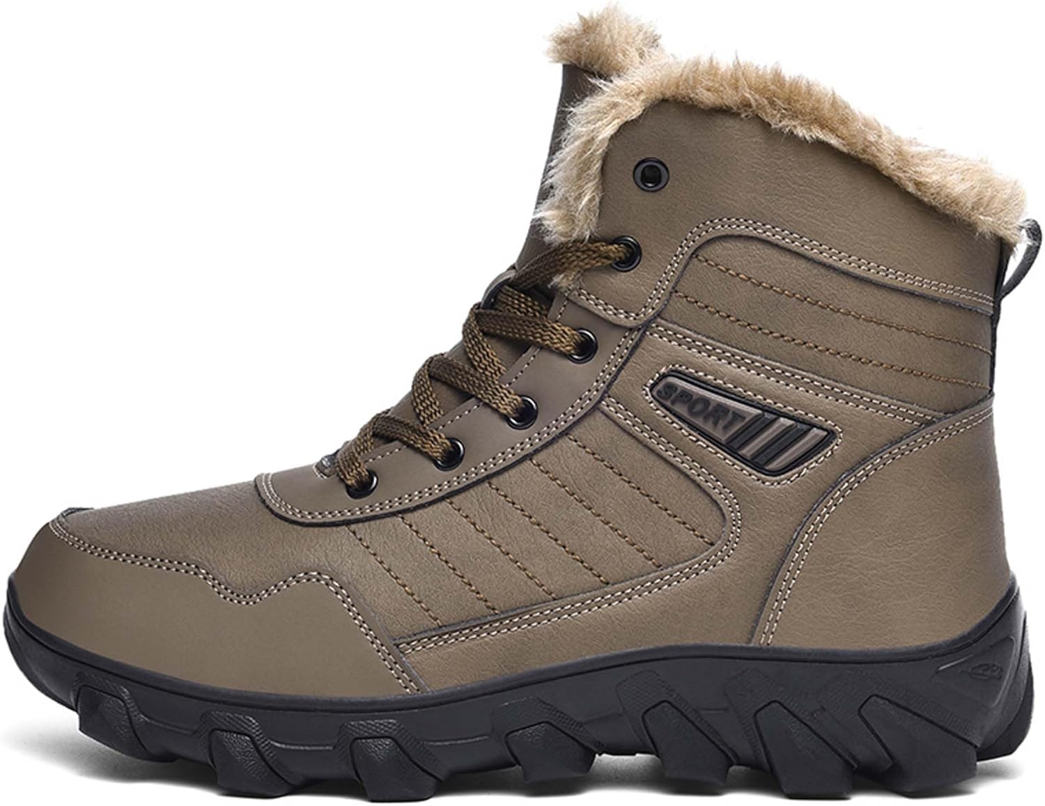 

Зимние водонепроницаемые походные ботинки, большие высокие снегоступы, хлопковые туфли Generic, коричневый