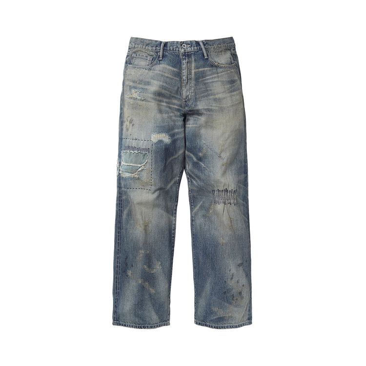 

Брюки Neighborhood Savage Denim DP Wide Pants 'Indigo', синий