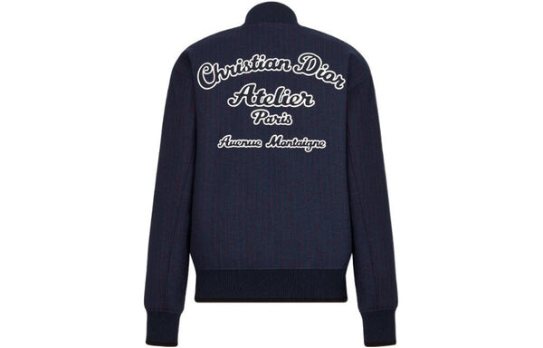 Куртка men's ss22 logo printing stripe long sleeves jacket autumn blue Dior, синий — фото 2