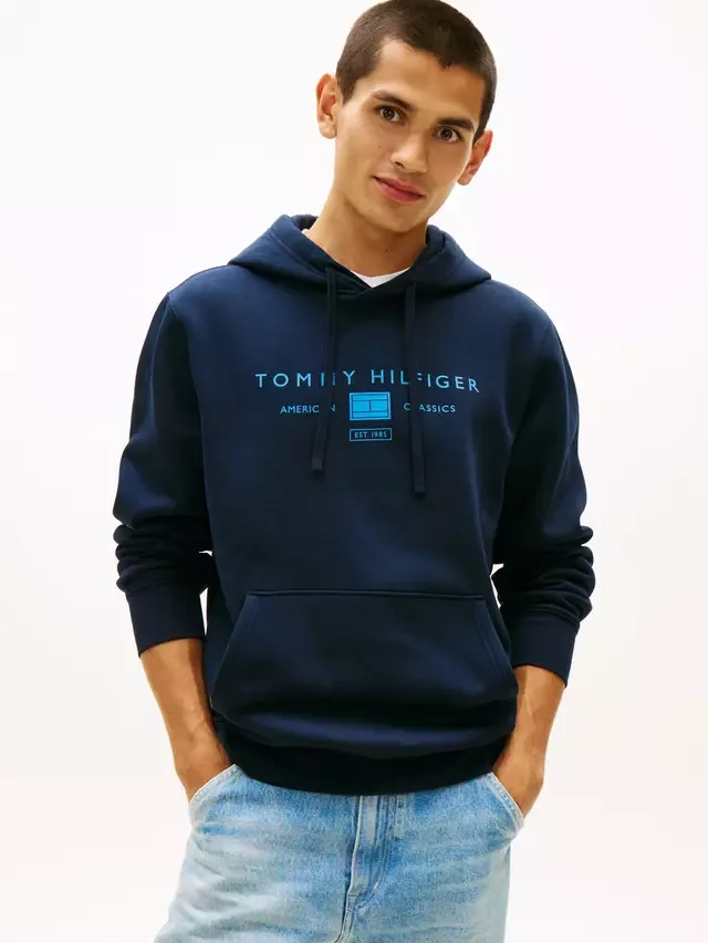 Худи из хлопковой махровой ткани с логотипом Heritage Tommy Hilfiger, Dark Blue