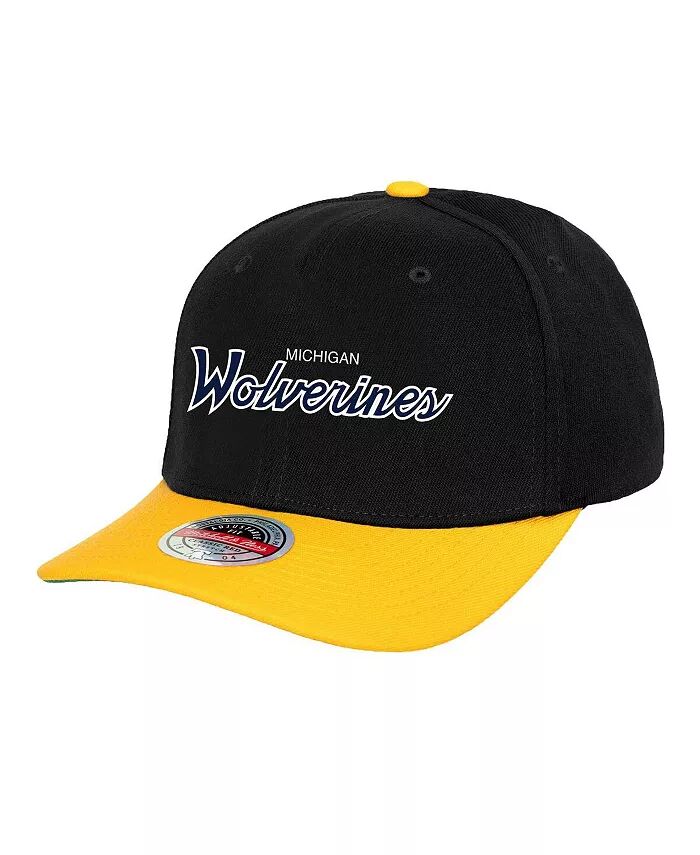 

Черная мужская кепка Michigan Wolverines Team Script 2.0 Snapback Mitchell & Ness, черный