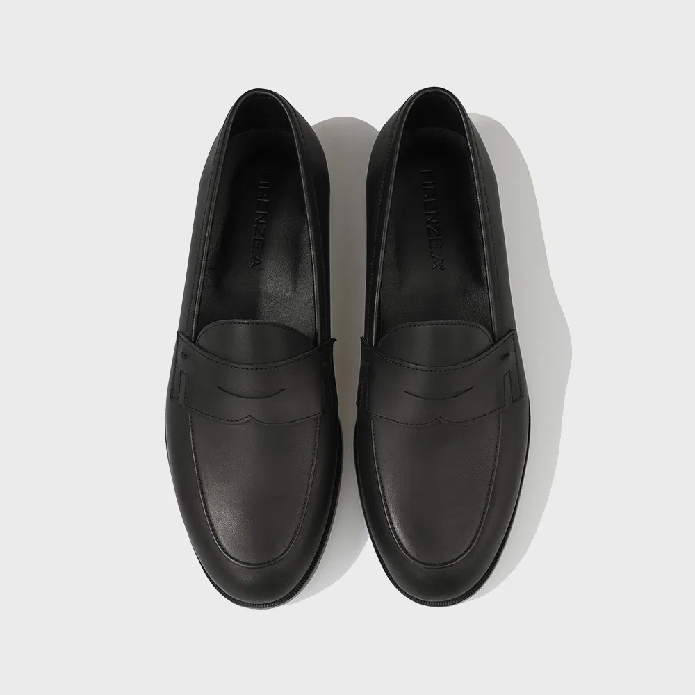 Мужские пенни-лоферы Franco Oil Pull-Up Leather 4052 матово-чёрные от Firenze.A — фото 2