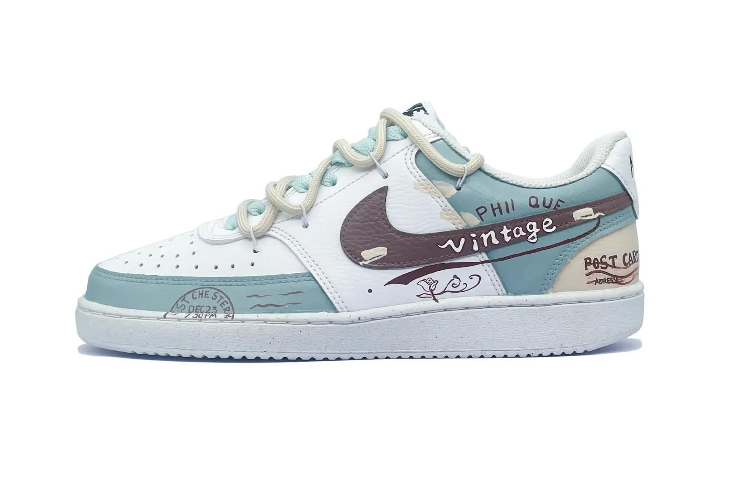 

Кроссовки Nike Court Vision 1 Skateboarding Shoes Men Low-top Beige/Green, зеленый