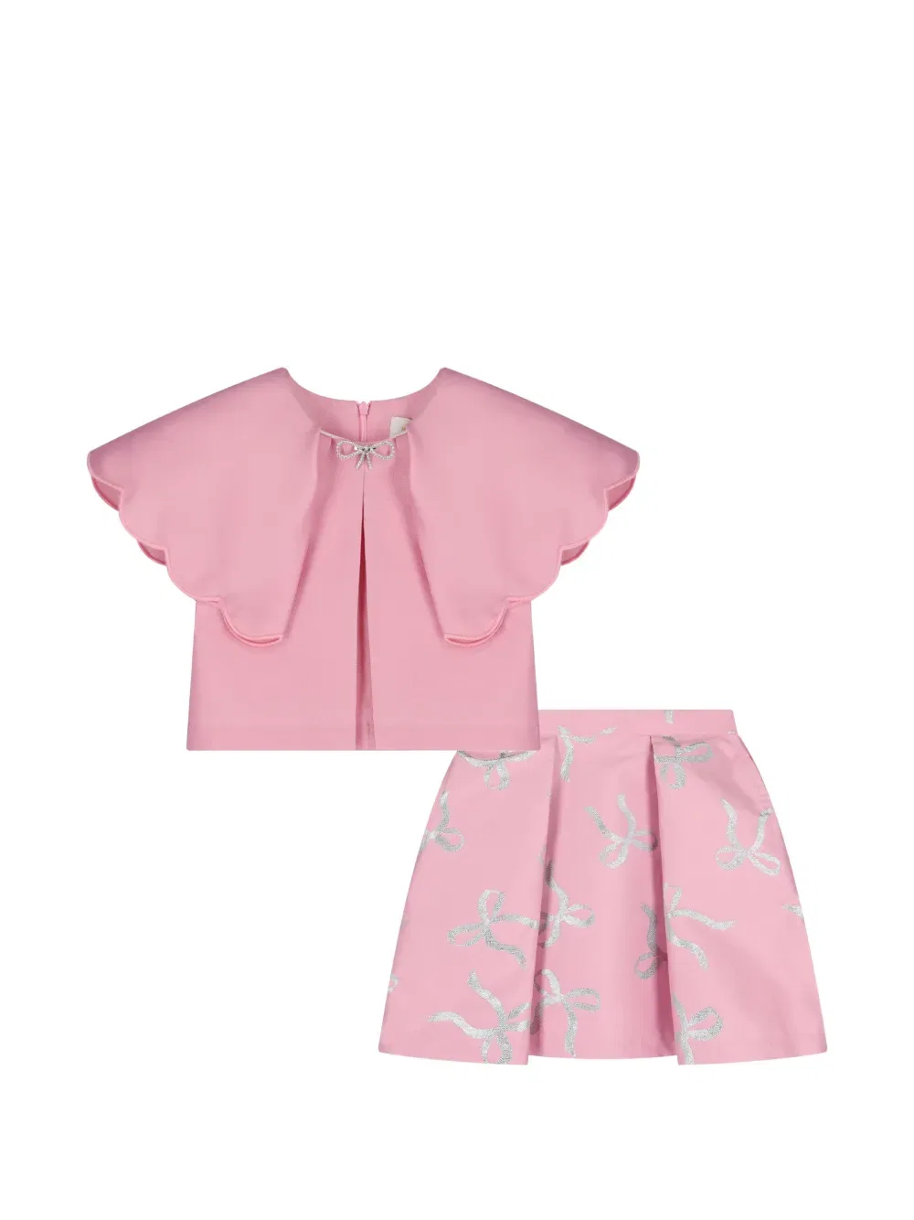 Комплект из топа и юбки с фестонами Mama Luma Kids, розовый