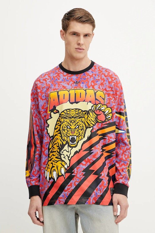 

Хлопковая футболка с длинным рукавом GRAPHIC LS TEE Adidas Originals, фиолетовый