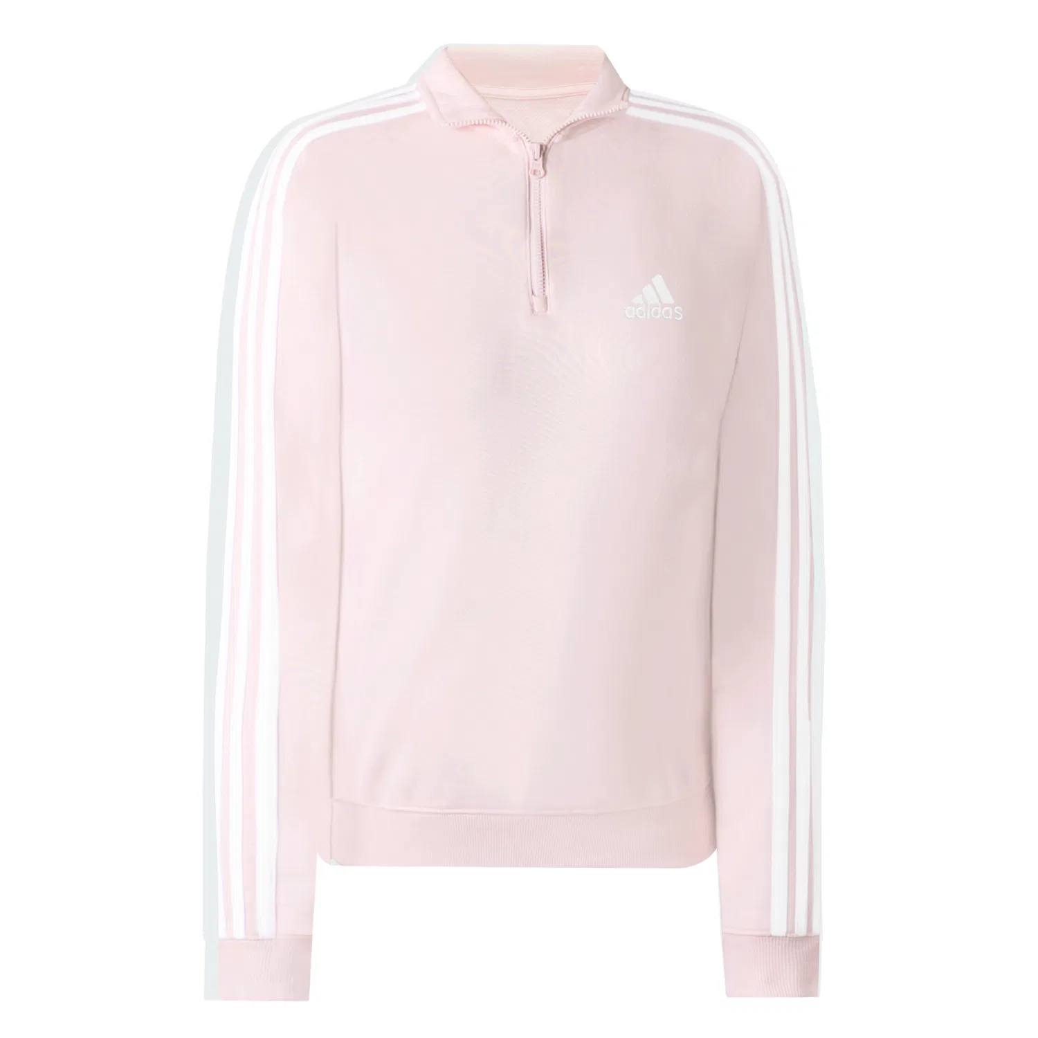 Женский свитшот с четвертью молнии и 3 полосками Essentials, розовый, от Adidas — фото 3