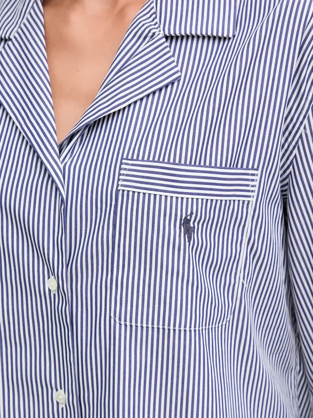 Ночная сорочка с карманом в полоску POLO RALPH LAUREN, синий — фото 3