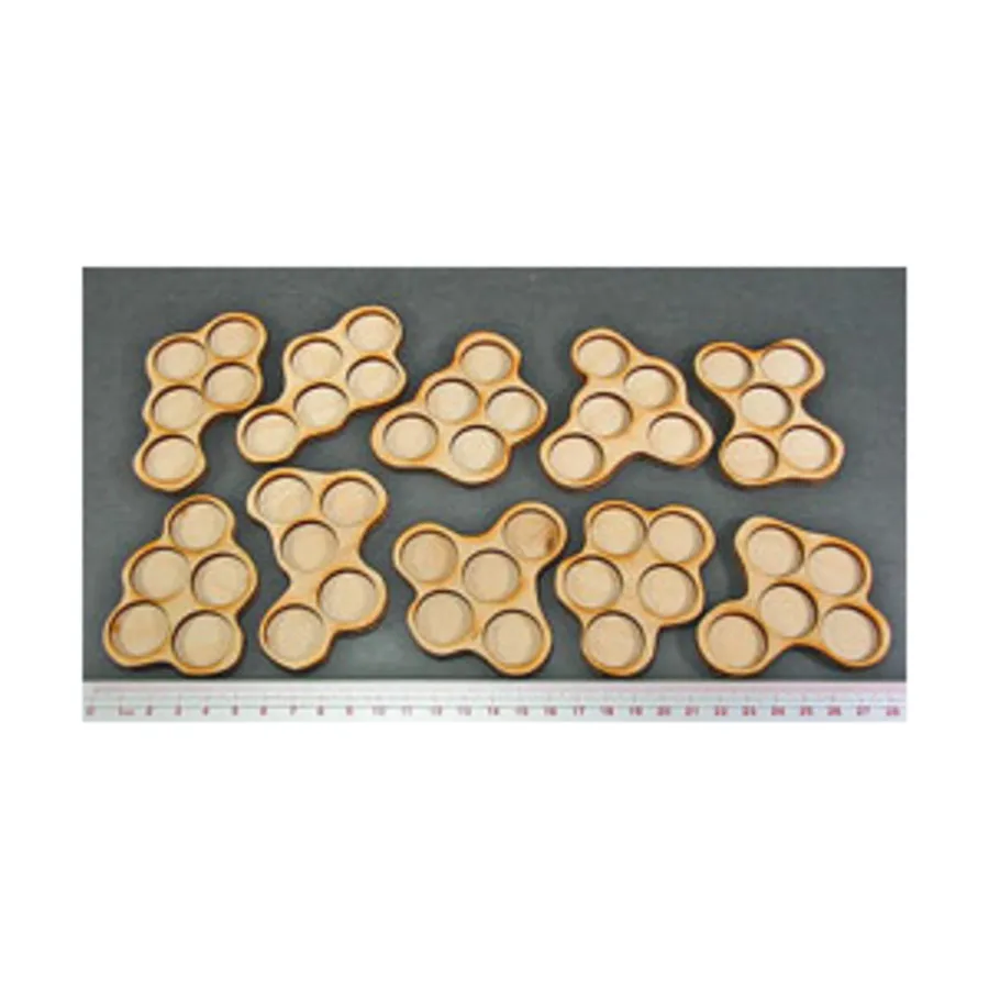 

Подносы Орды — 5 фигурок, круглые подставки 20 мм (10), Miniature Movement Trays - Hordes (Litko Aerosystems)
