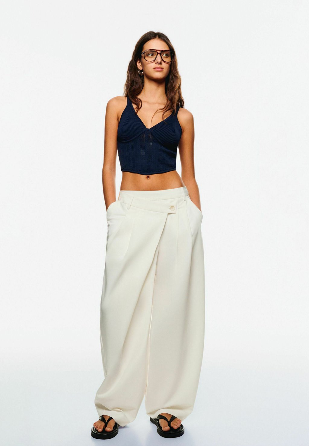 

Брюки TAILORED Bershka, бежевый