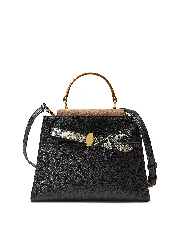 

Маленькая кожаная сумка через плечо Dash с цветовыми блоками Veronica Beard, черный