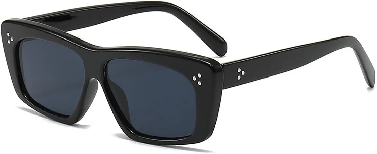 

Популярные модные женские солнцезащитные очки класса люкс в стиле ретро с заклепками, мужские солнцезащитные очки «кошачий глаз», трендовые солнцезащитные очки TVTBBVV, Black Gray