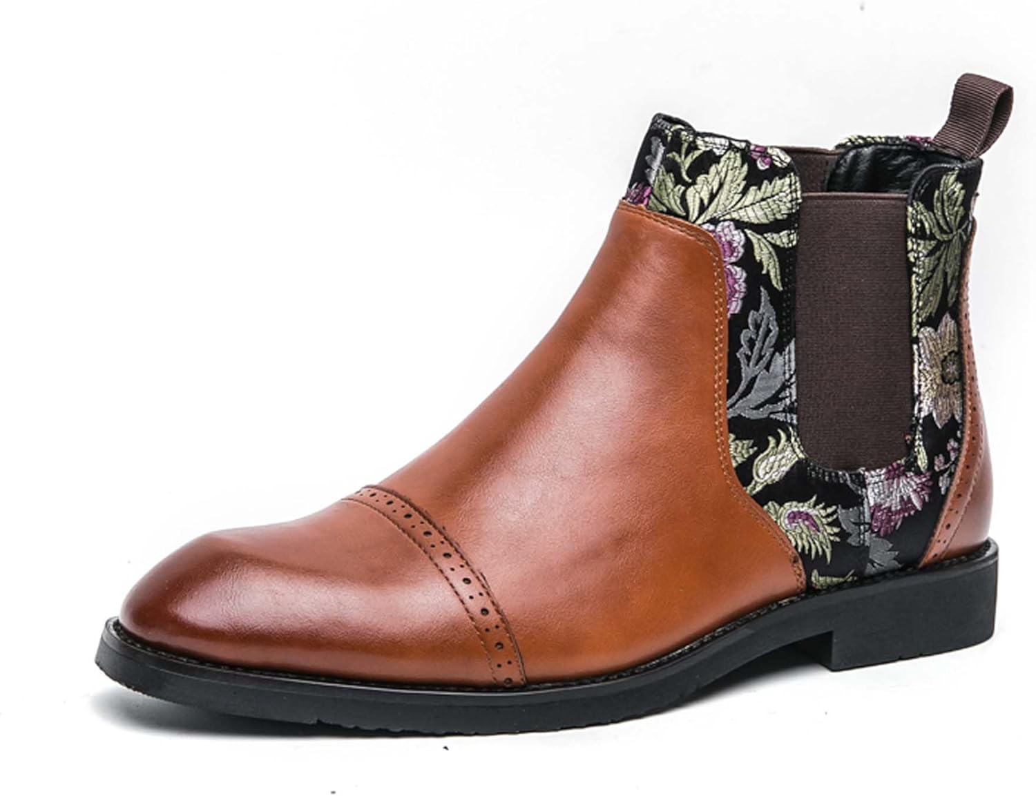 

Мужские ботинки Челси Модная вышивка Джентльменский стиль Городской бизнес-кэжуал Формальная обувь Противоскользящие Офисные Банкеты Униформа Свадебные костюмы Платья Высокие кожаные туфли Generic, коричневый