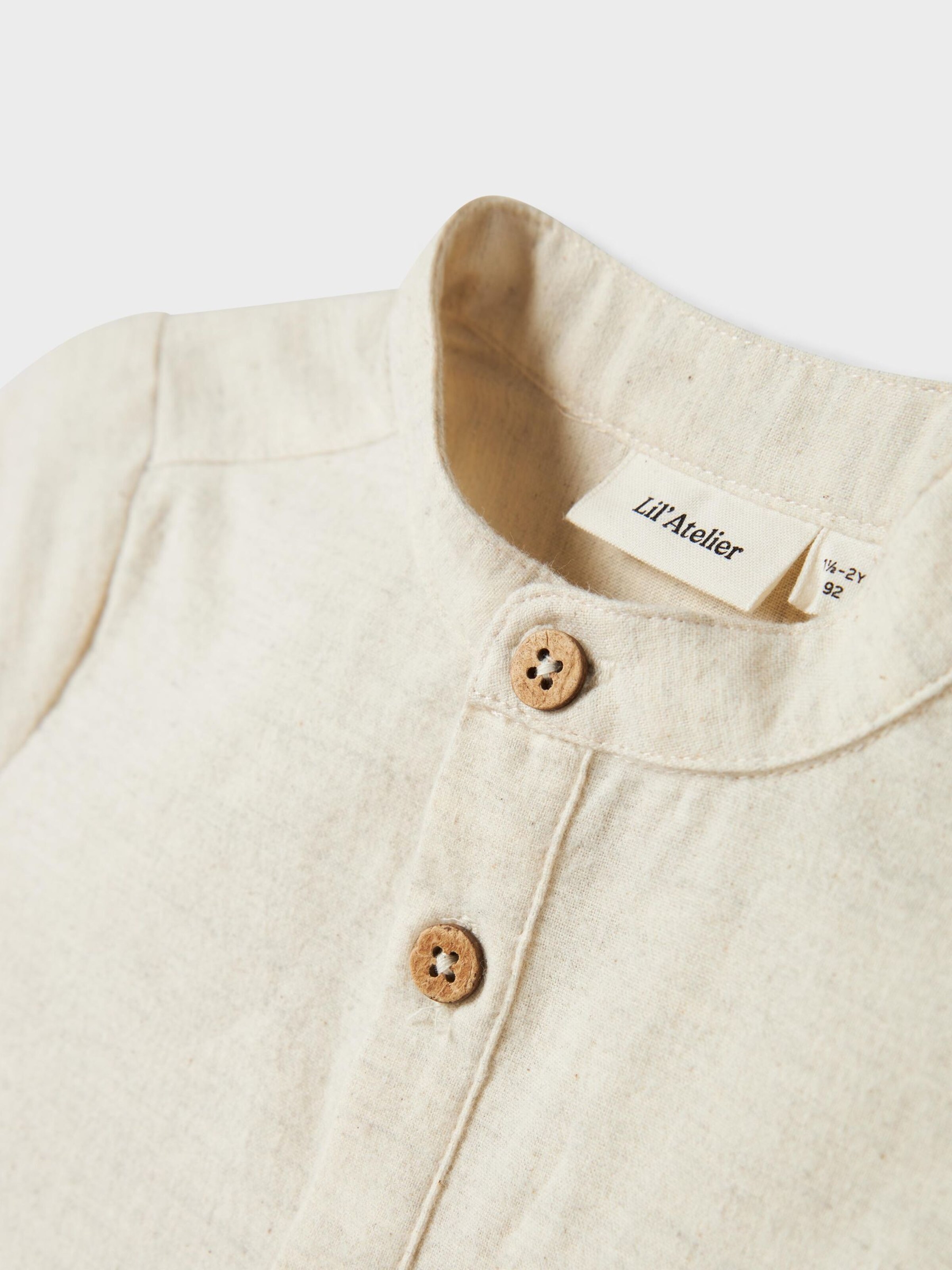 Lil'Atelier Рубашка на пуговицах Comfort fit из шерсти, белая — фото 4