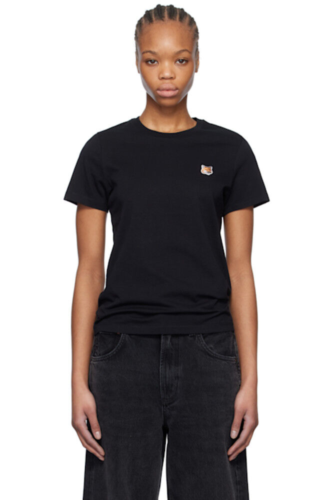 

Футболка с нашивкой «Голова черной лисы» Maison Kitsuné