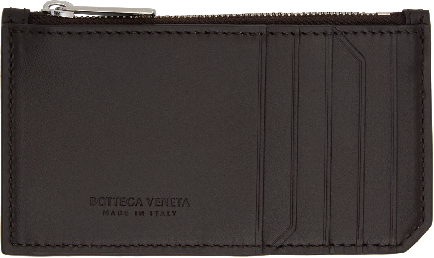 

Коричневый кошелек для карт Intrecciato Piccolo на молнии Bottega Veneta