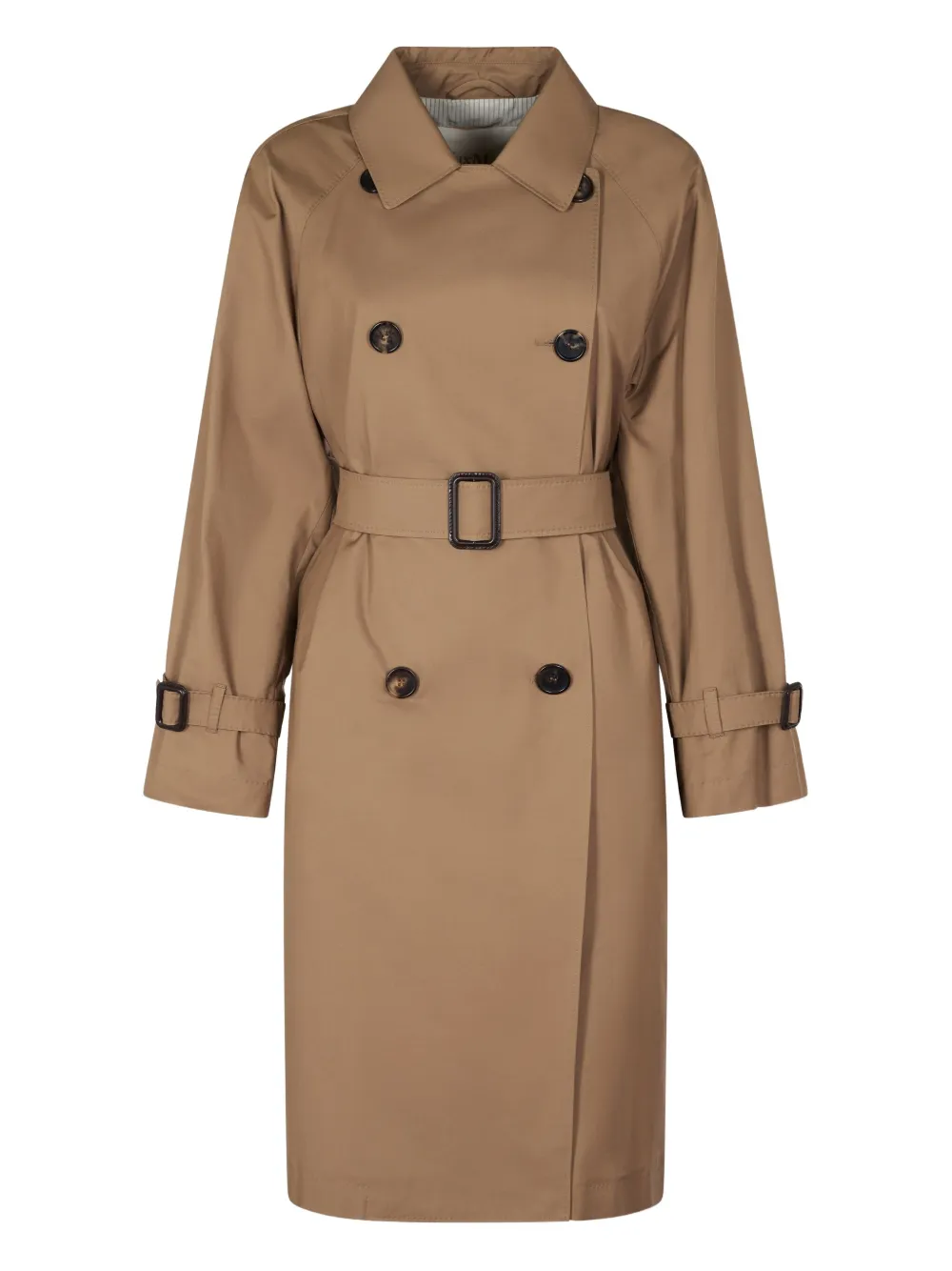 

Двубортный тренч с поясом MAX MARA, коричневый