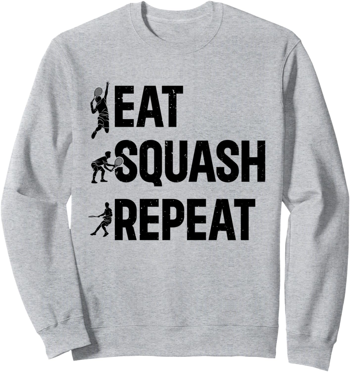 

Толстовка с надписью Ешь, кабачок, повторяй - игрок в сквош, серая Squash Player Squash Sport