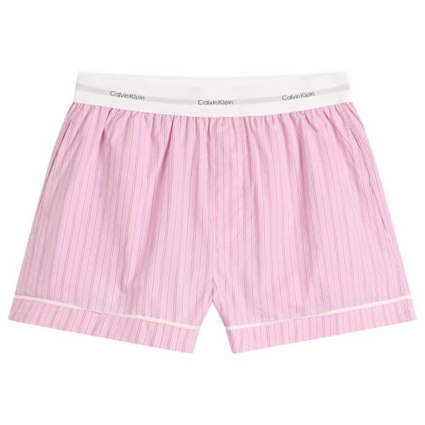 Пижамный комплект из хлопкового поплина Calvin Klein, trail stripe розовый essence — фото 3
