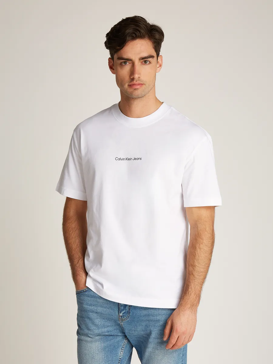 

Футболка Calvin Klein Jeans "GRID MONOGRAM TEE", с принтом на спине, белый