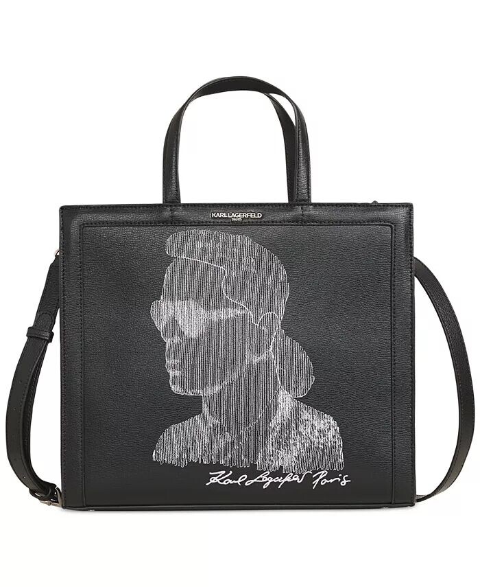 

Кожаная сумка-тоут среднего размера Noveau Karl Lagerfeld Paris, белый