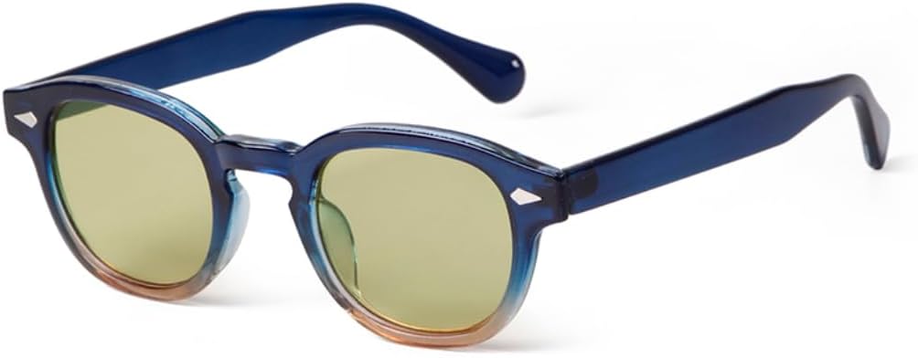 

Винтажные круглые солнцезащитные очки для женщин и мужчин в стиле ретро с заклепками, желто-синие линзы, солнцезащитные очки для женщин с защитой от УФ-излучения UV400 SZVVBKK, 23