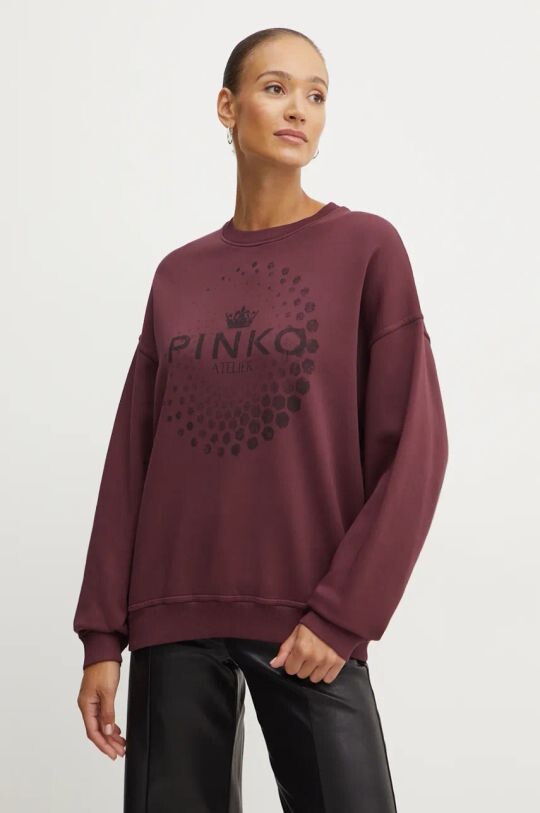 

Хлопковая толстовка Pinko, бордовый