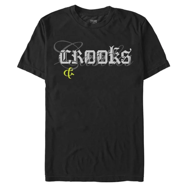 

Мужская футболка Crooks and Castle с графическим логотипом в смешанном шрифте Licensed Character, черный