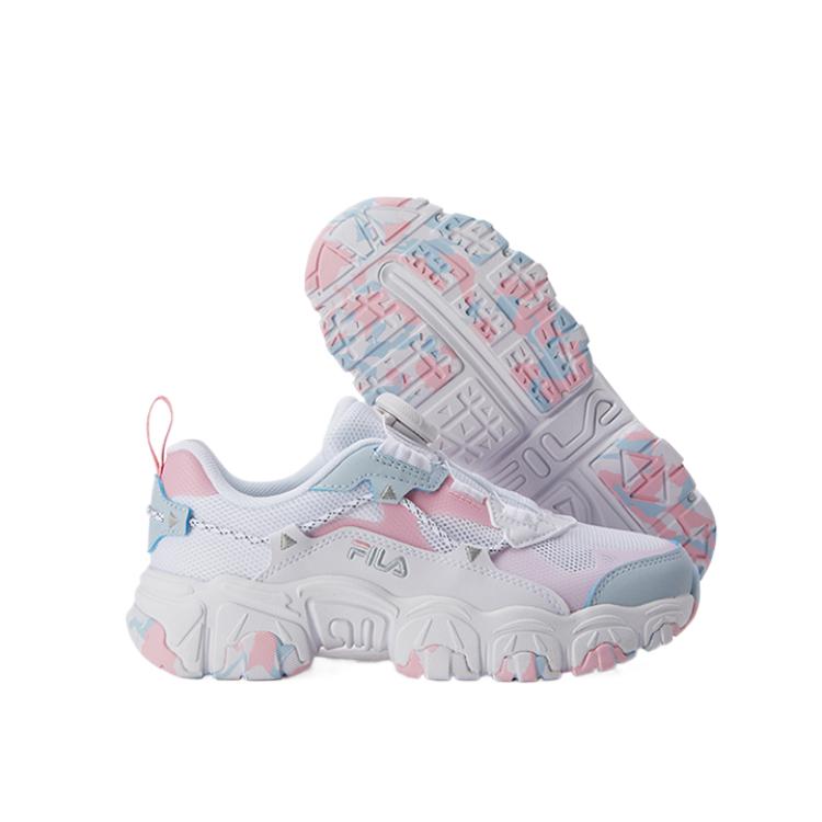 FILA KIDS Боа противоскользящие износостойкие низкие детские беговые кроссовки FILA White/Girly Pink Kids' — фото 4