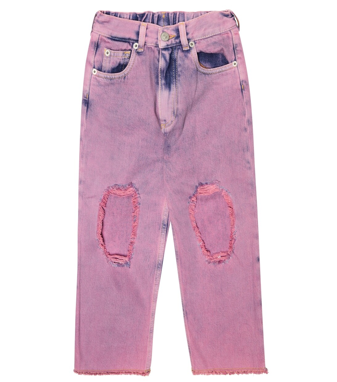 

Джинсы с эффектом потертости MM6 Maison Margiela, розовый