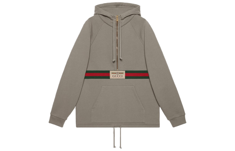 Свитшот с винтажным логотипом 'Grey' GUCCI, серый