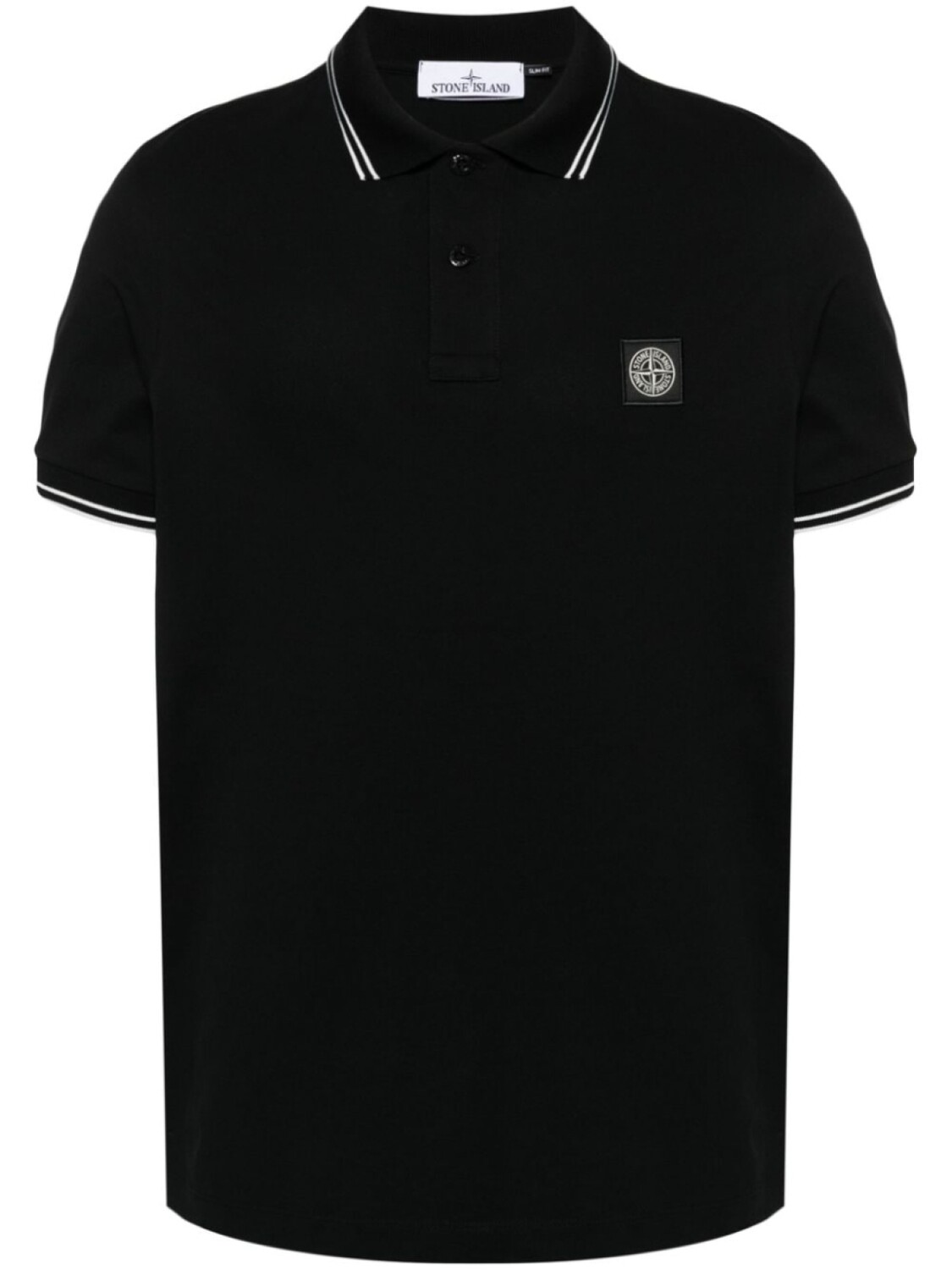 

Stone Island рубашка поло из ткани пике с нашивкой Compass, черный
