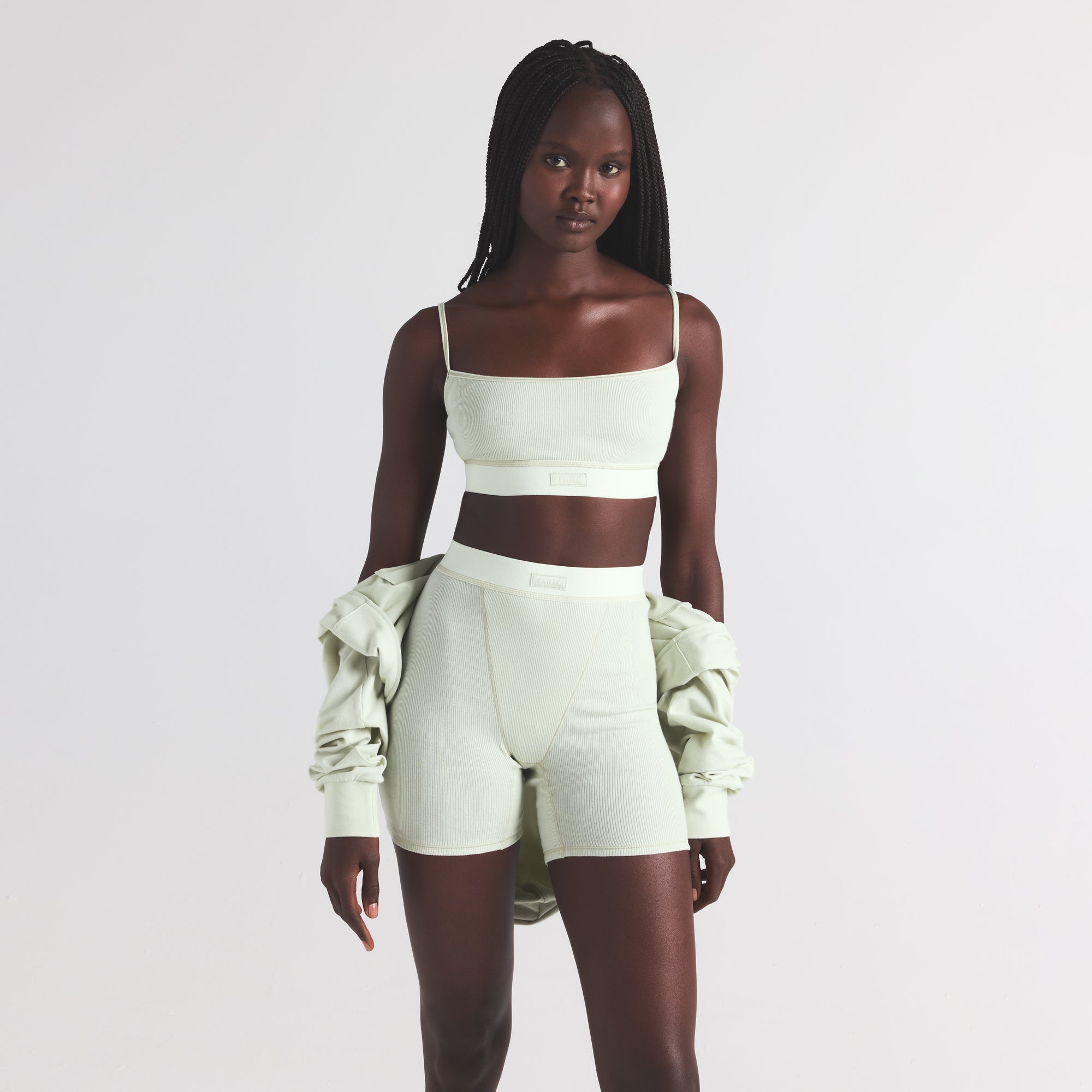 

Бюстгальтер без косточек SKIMS COTTON RIB, цвет spearmint