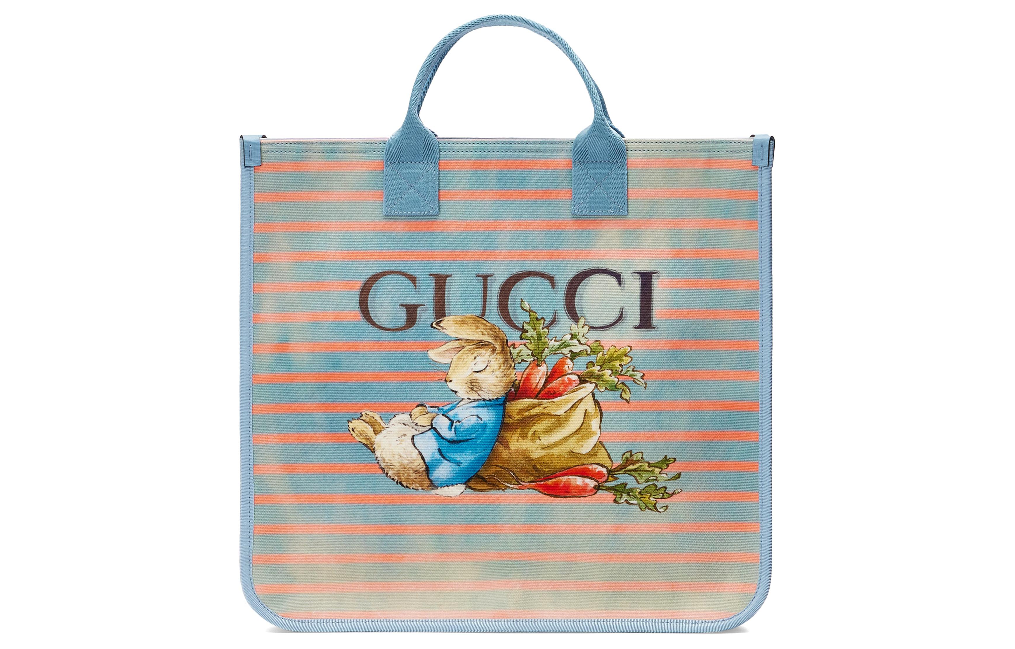 

GUCCI Сумка-шоппер Peter Rabbit, хозяйственная сумка, детская ручная кладь Orange & Light Blue