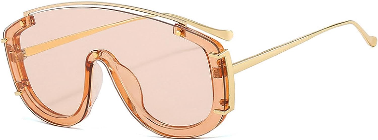 

Модные большие цельные солнцезащитные очки для женщин в стиле ретро с заклепками, для мужчин – разноцветные градиентные очки с защитой от УФ-излучения UV400 UATXTAU, 4