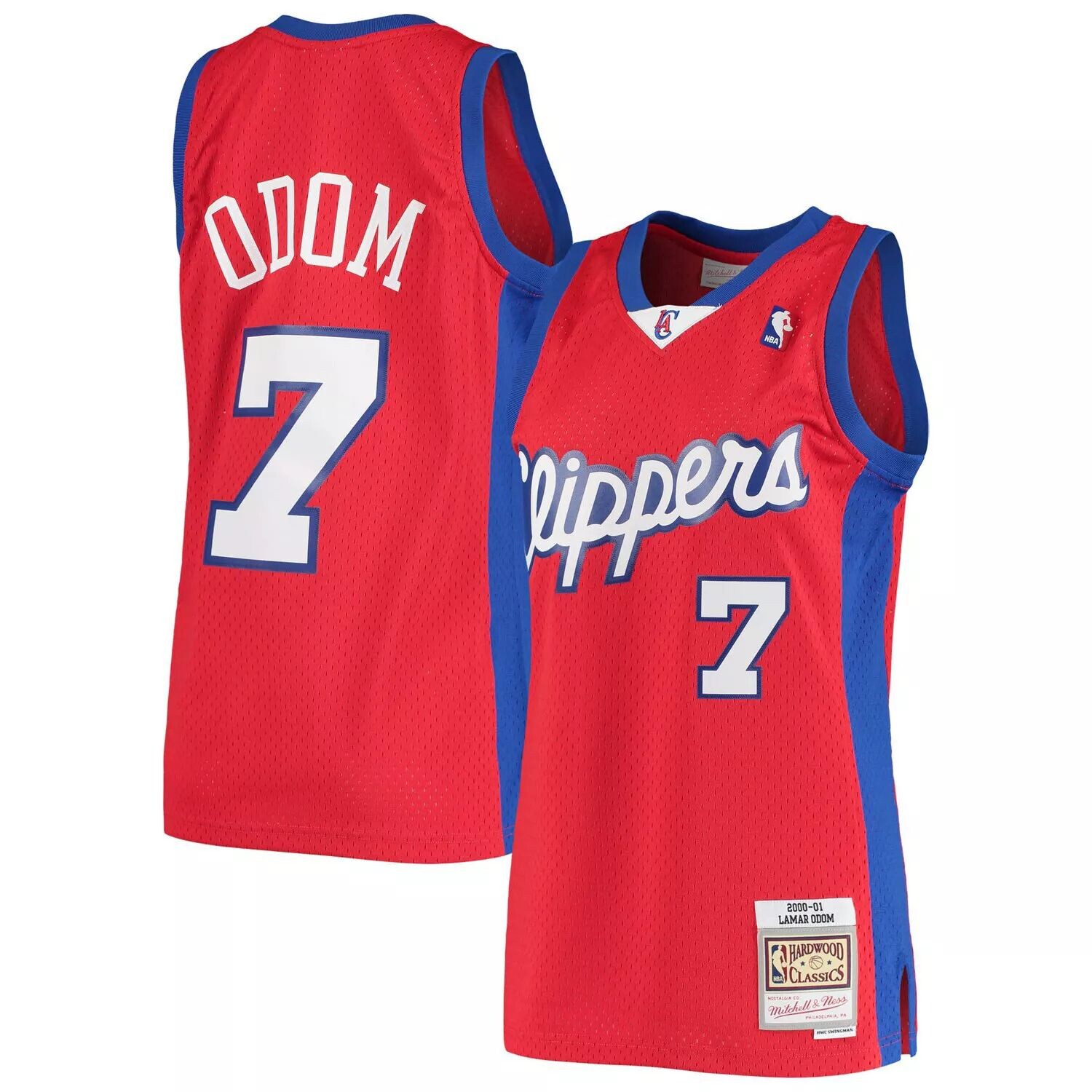 

Мужская майка Mitchell & Ness Lamar Odom Red LA Clippers 2000/01 Hardwood Classics Swingman — Statement Edition