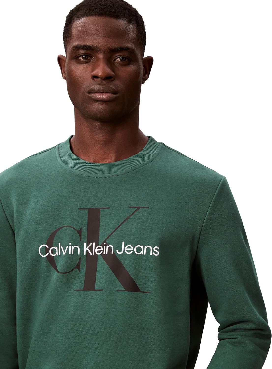 Мужская толстовка с круглым вырезом и монограммой Calvin Klein, Hunter Green — фото 3
