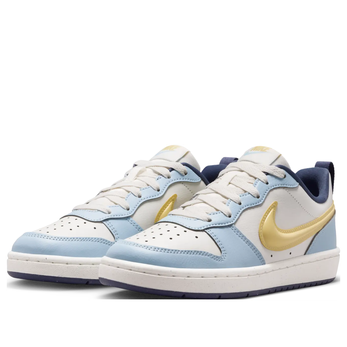 Кроссовки (GS) Nike Court Borough Low Recraft 'Sail Soft Yellow Celestine Blue' — фото 4
