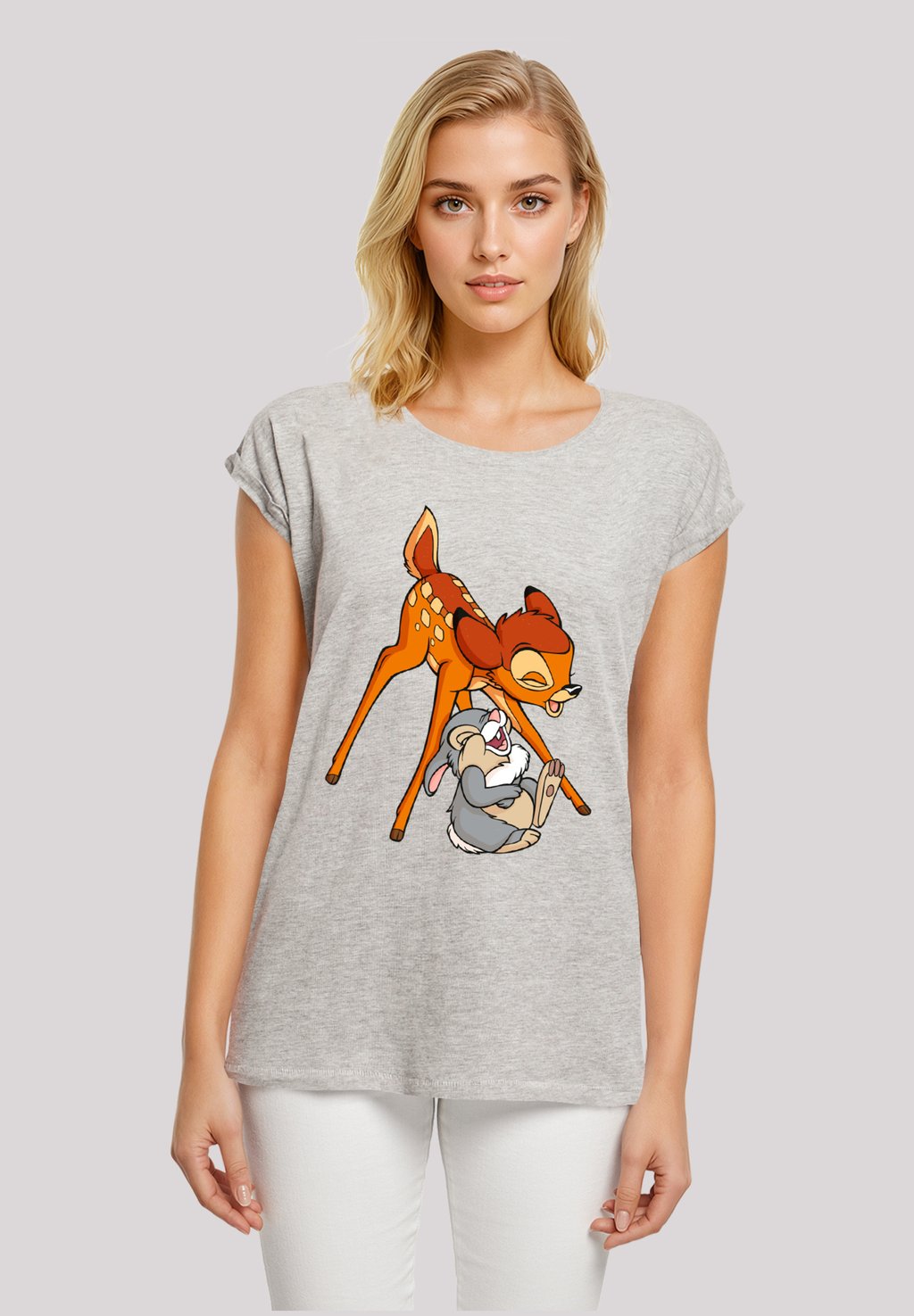 

Футболка с принтом DISNEY BAMBI CUTE LAUGHING F4NT4STIC, серый