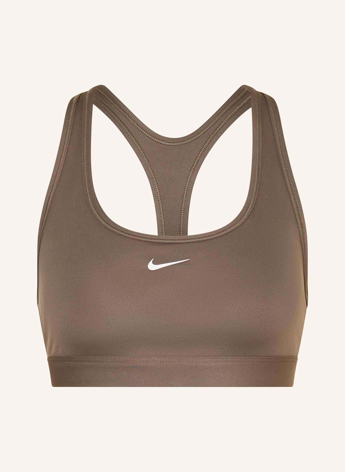 

Спортивный бюстгальтер с надписью «свуш» Nike, коричневый